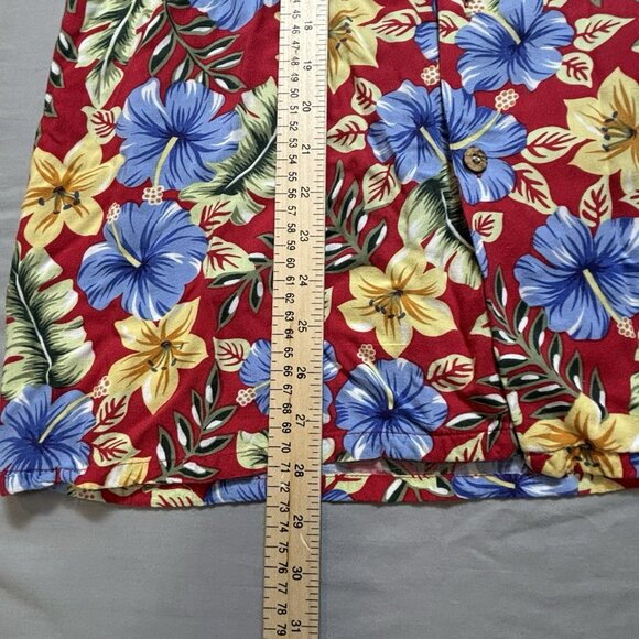 Reyn Spooner hawaiian Shirt Men’s XL Joe Kealoha's Red Blue Floral - Picture 4 of 6